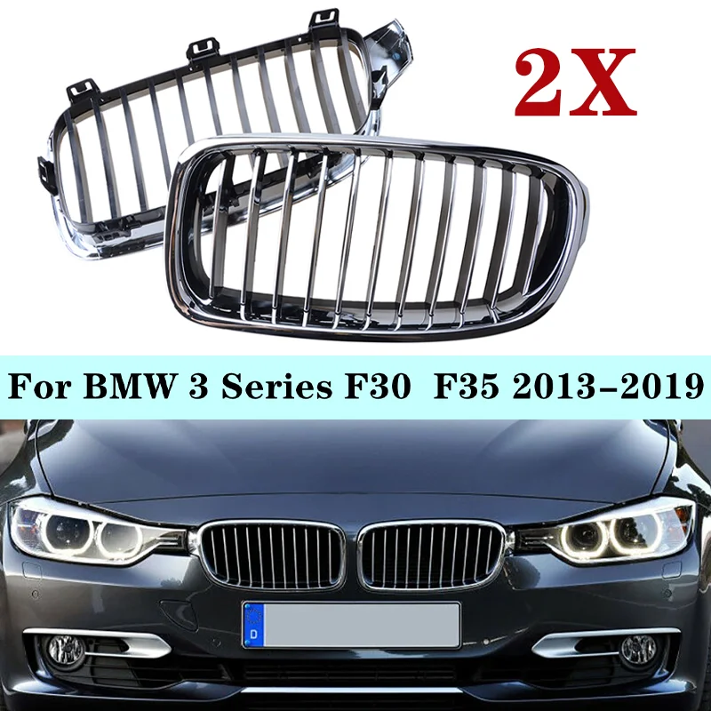 

1 Pair Kidney Grille Chromed Air Inlet Racing Grill Fit For BMW 3 Series F30 F35 2013-2019 Modified Part Car Accessories