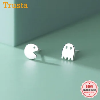 

Trustdavis Real 925 Sterling Silver Fashion Asymmetric Little Devil Hallowmas Stud Earrings For Women Party Fine Jewelry DA1975