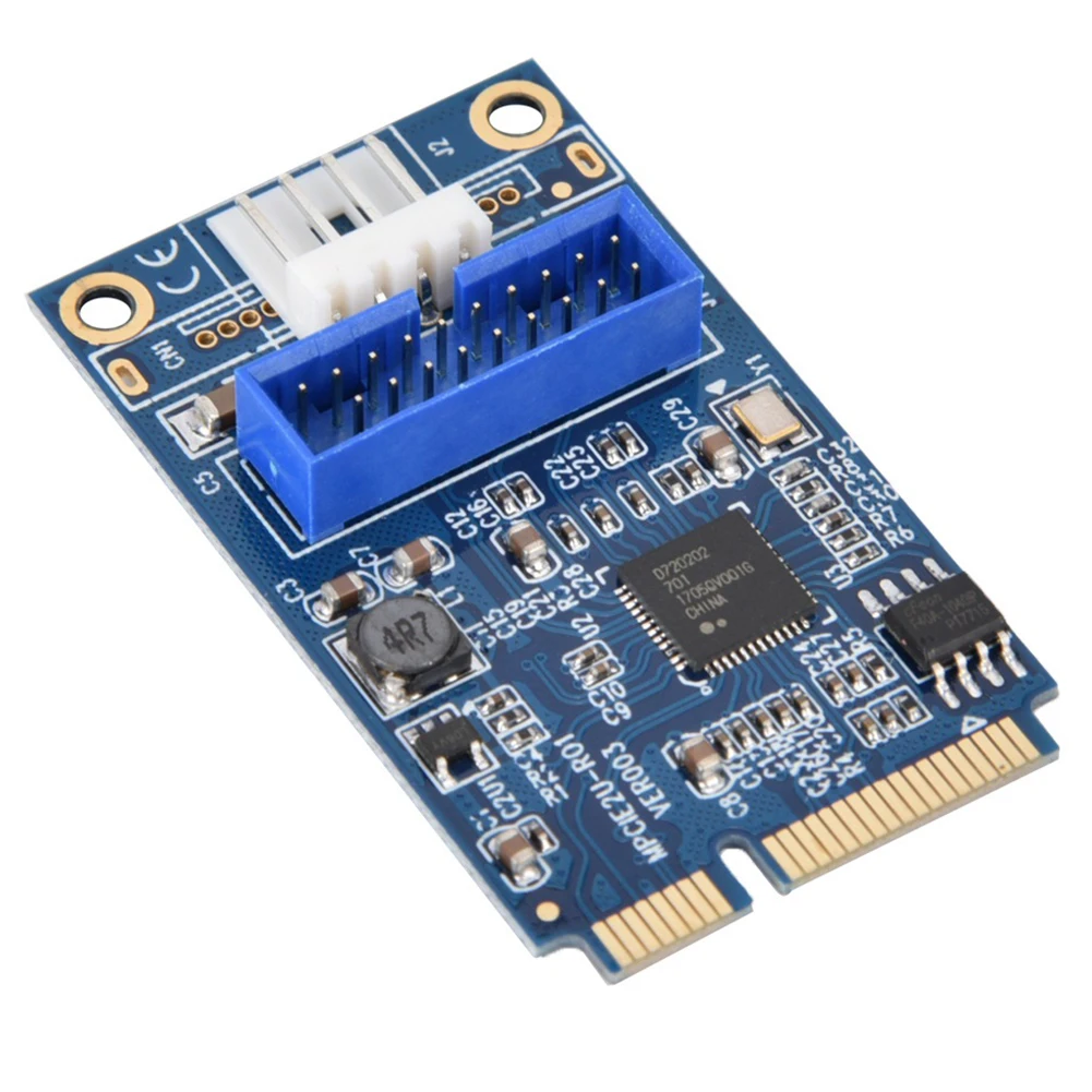 Мини PCI-E до USB3.0 для рабочего стола 19 Pin Аксессуары Передние компоненты ПК Профессиональный Компьютер добавить на карту расширения супер скорость