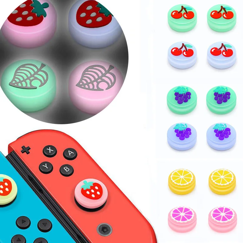 Luminous Glow Fruit Thumb Stick Grip Cap Joystick Cover Per Switch Ns Lite Joy-Con Controller Nintend Joycon Thumbstick Case