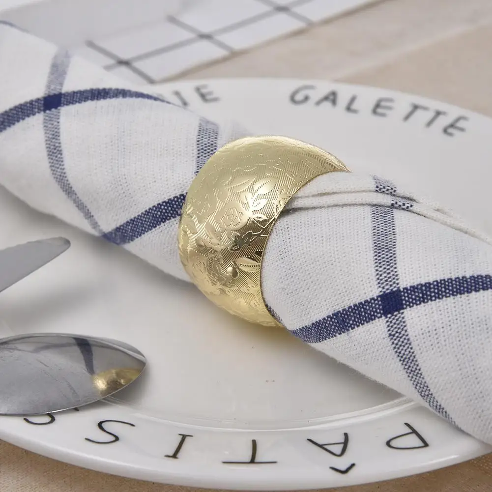 Chinese Napkin Buckle Metal Napkin Ring Model Room Napkin Buckle Cloth Circle Simple Modern Round Western Restaurant Accessory