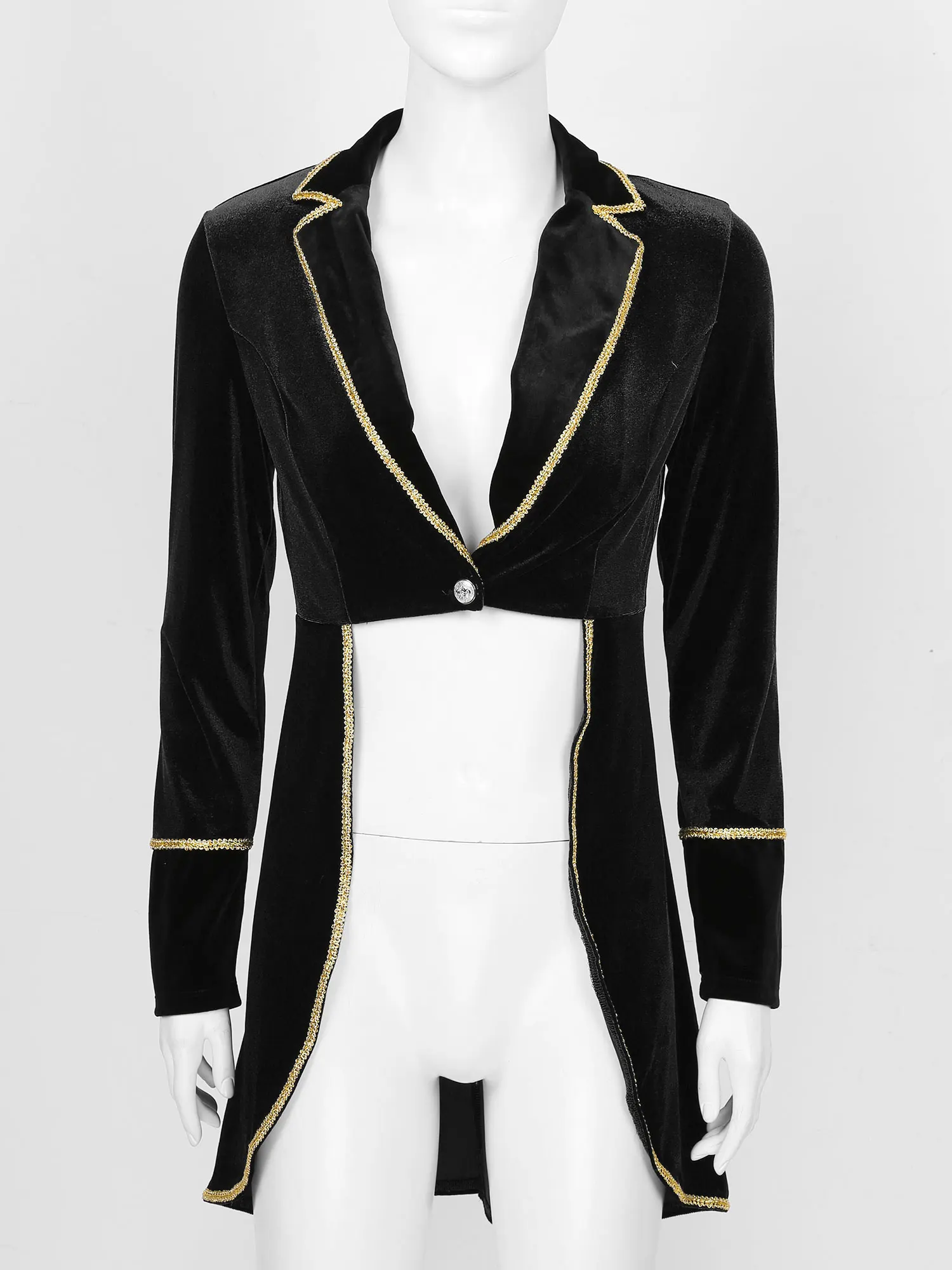 Women Adult Circus Ringmaster Costume Velvet Long Sleeve Blazer