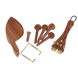 1 Set  Natural Jujube Wood 4/4 High-End Violin Parts Accessories Suit Chin Rest, String Plate, Tail Nail, Tail Rope, Screw,