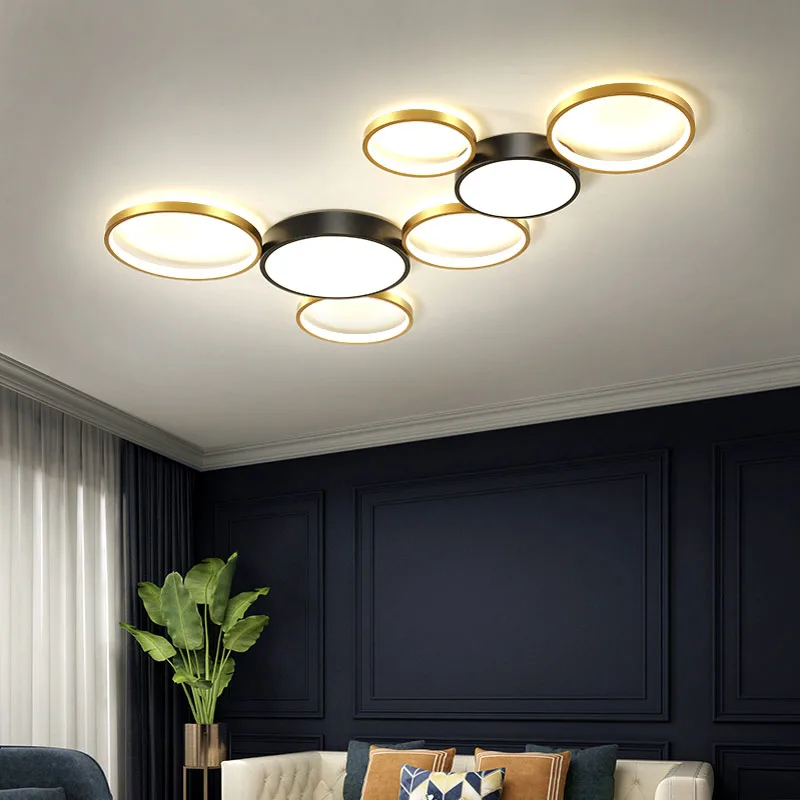 

Nordic modern living room LED ceiling lamp bedroom lamp restaurant LED chandelier hotel lamp round LED lamp factory direct sales