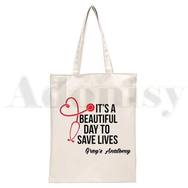 Greys Anatomy You're My Person Ullzang Hip Hop Hipster Cartoon Print Shopping Bags Girls Fashion Casual Pacakge Hand Bag N1651I