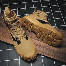 Новинка; высокое качество; парусиновые мужские ботинки на шнуровке; Мужская парусиновая обувь; ботильоны; ковбойские ботинки в байкерском стиле; модные военные ботинки-дезерты