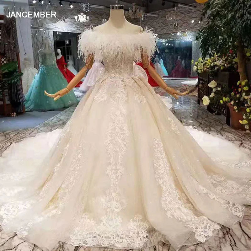 ostrich feather evening gown