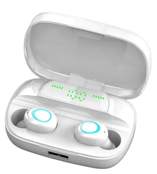 HETNGSYOU TWS Bluetooth наушники Bluetooth 5,0 наушники шумоподавления гарнитуры сенсорное управление СВЕТОДИОДНЫЙ беспроводной наушники - Цвет: charger LED B