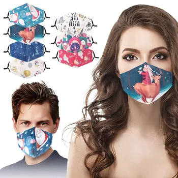 

Mouth Masks Christmas Anti-Pollution Washable and Reusable Santa Cloth Mouth Mask Reuseable Mouth Cover Face Mask Washable Mouth