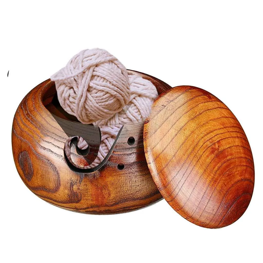 30# деревянная пряжа держатель для миски мотки вязание крючком нитки коробка для хранения с крышкой пряжа для хранения с крышкой для женщин шитье