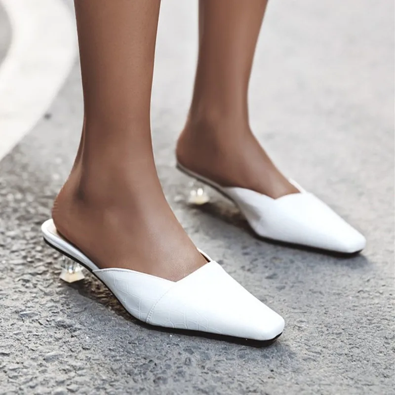 

Women's Shoes Korean Slippers Flat Heel Slippers Lady Sandals Slippers Soild Color Slip on Women Mules Outdoor Slipper Slides