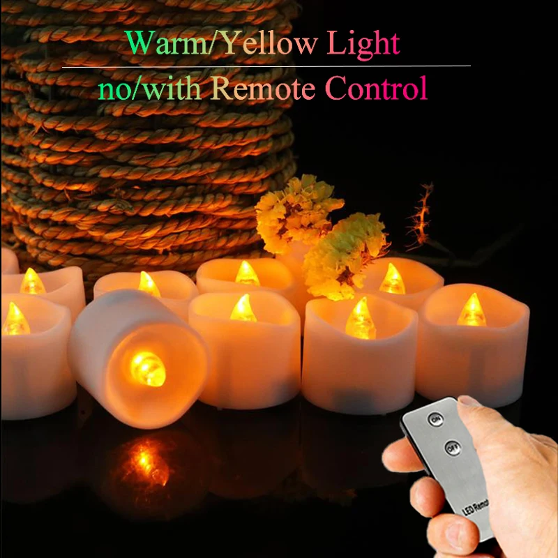 24/12pcs Candle Light Wireless Remote Control Led Tea Candles