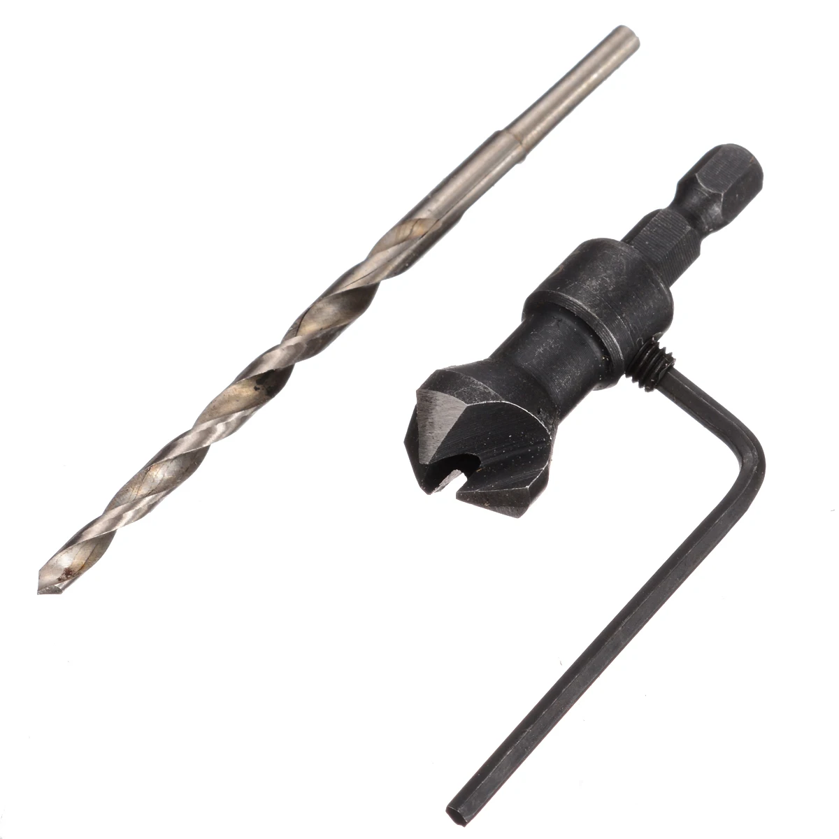 4pcs/set 3/3.5/4/4.5 mm HHS Countersink Drill Bit Woodworking Hole Drill With Hex Spanner Wood Carpentry Power Tools