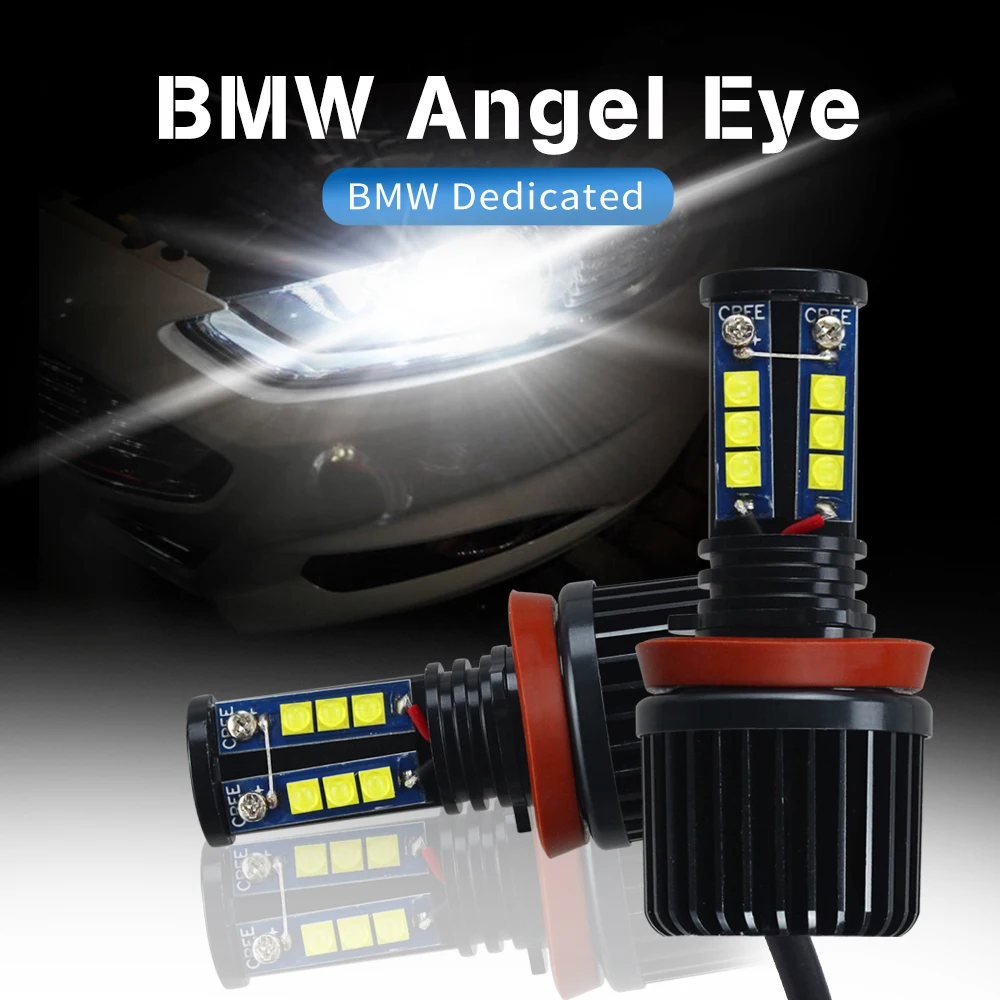 

2X H8 CREE LED Angel Eye Light 120W Canbus Error Free Car Fog Lamps Headlight For BMW E60 E87 X5 E70 E92 E91 E89 E90 E61 E63 E64