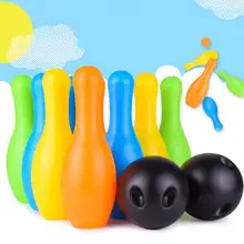 12 шт./компл. детская игрушка Боулинг цветные детские кегли набор шариков для занятий спортом в закрытых помещениях интерактивная игрушка