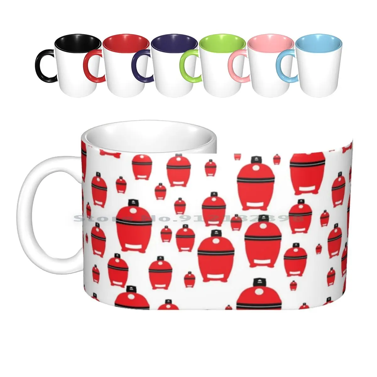 Quanto Sono I Kamado? Kamado Modello Ripetuto Tazze In Ceramica Tazze Da Caffè Tazza Da Tè Al Latte Kamado Joe Bge Bbq Grill Joe On