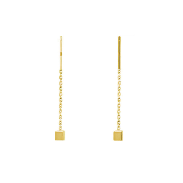 Geometric block Long Tassel Bar Drop Earrings For Women Minimalism Personality Ear Line Dangle jewelry Gift