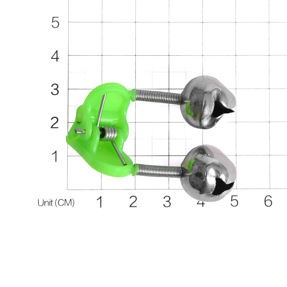 10 шт. зажим для удочки рыболовная удочка приманка для укуса рыбы сигнал тревоги двойной колокольчик кольцо зажим прекрасный дизайн Двойные колокольчики пружинный пластиковый зажим