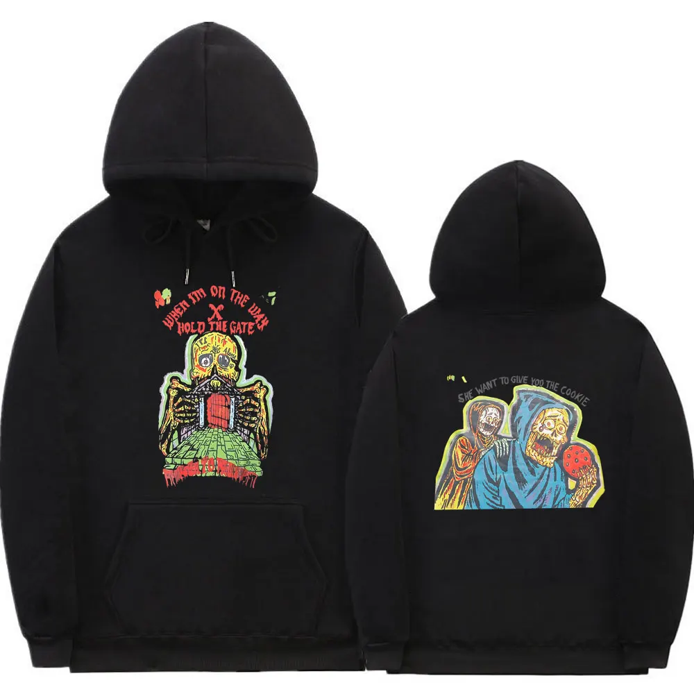 Мужская двухсторонняя Толстовка Kanye West Skull модная в стиле хип-хоп худи Харадзюку