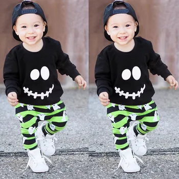 

Baby Clothes Toddler Baby Boys Girls Cartoon Ghost Tops Pullover Pants Halloween Outfits Set Costume bébé fille bébé garçon