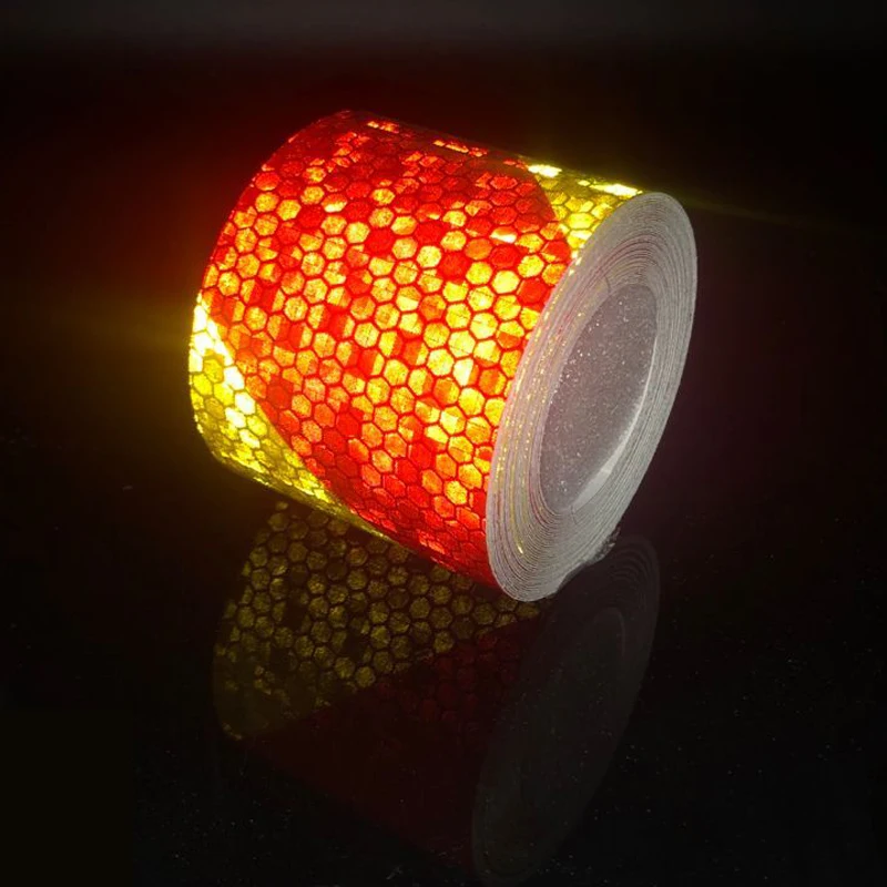 Warning Stickers 5cmx3m Car Reflective Strip Stickers Warning Strip-style Decoration Film Safe Motorcycle Baby Car Reflect Road Safety Tape