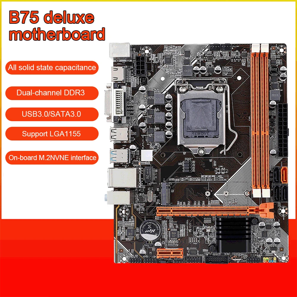 Материнская плата B75 M.2 NVNE интерфейс LGA 1155 Pin Desktop G1620 4G 120G двухканальная