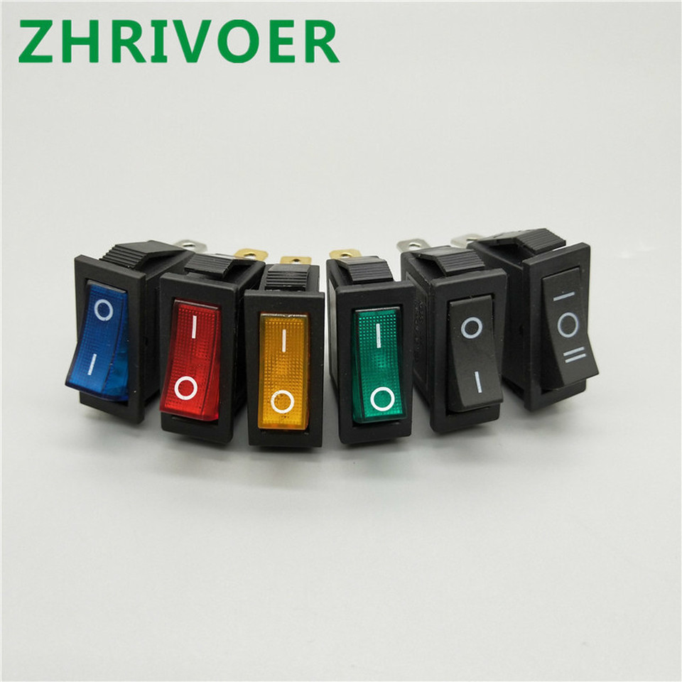 1pcs KCD3 Rocker Switch on-off 2-position 3-pin Ship Type Switch with LED Power Supply 16A 250VAC / 20a 125VAC 35mm*31mm*14mm