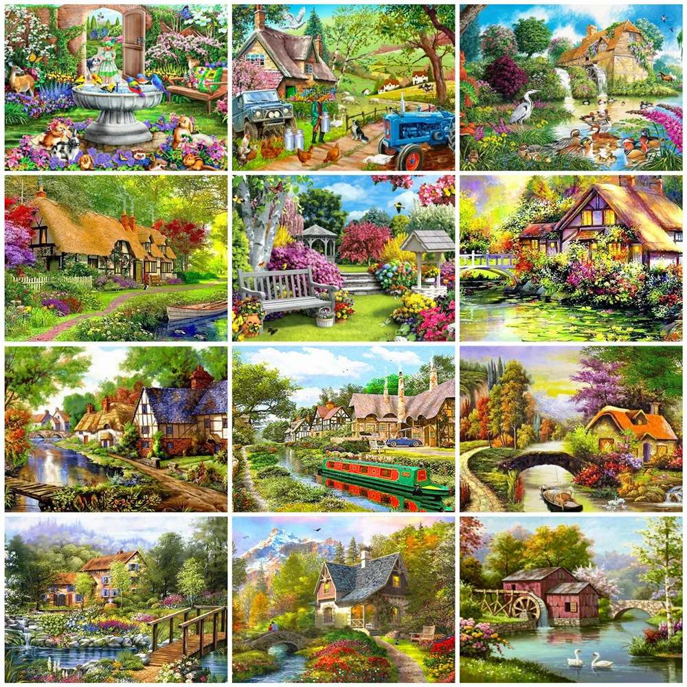 HUACAN DIY Painting By Numbers Scenery Drawing On Canvas Hand Painted Paintings House Art Pictures Number Home Decoration | Дом и сад