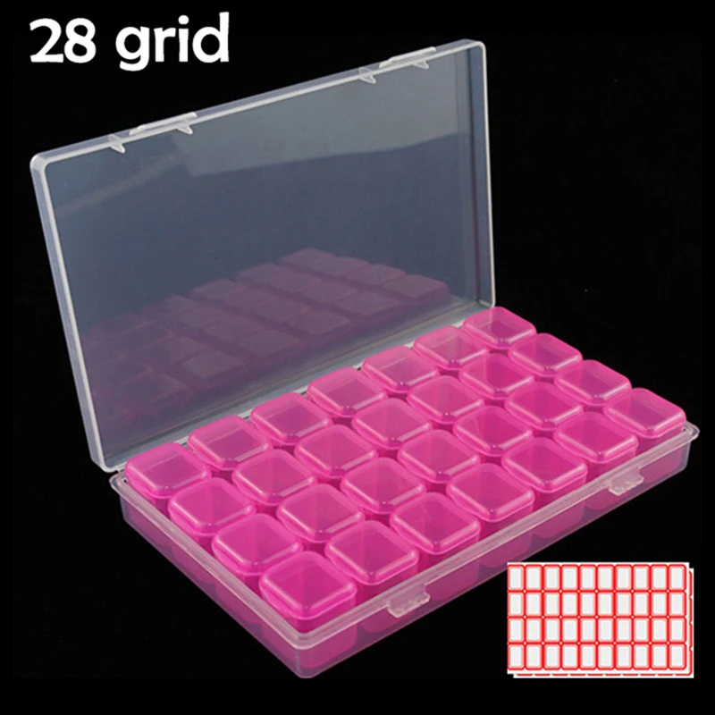 28 grid Dismountable diamond painting Accessories Storage boxes Diamond Embroidery Cases PP plastics Box Organizer Home