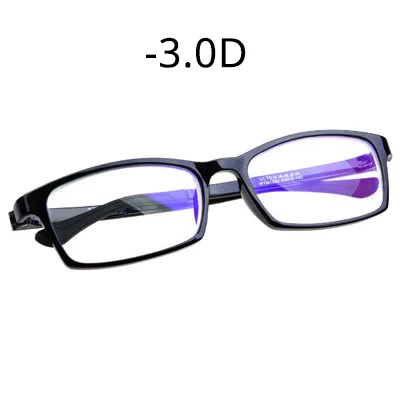 Ralferty TR90, оптическая оправа для очков с линзами для близорукости, для женщин, мужчин, студентов, маленькая оправа для очков, степень oculos-1,0 до-4,0 - Цвет оправы: Black -300D
