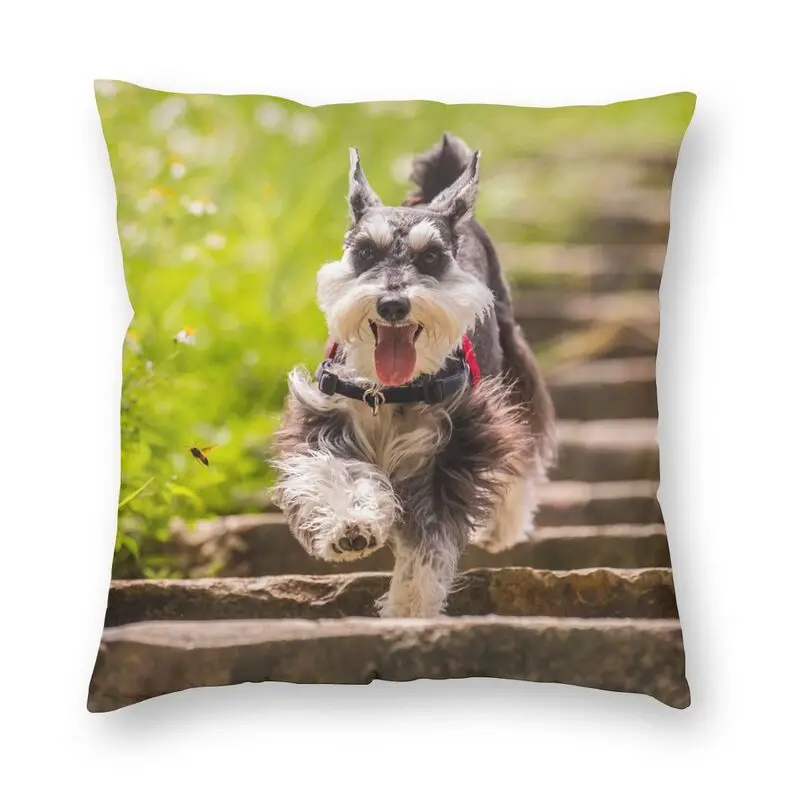 

Модная миниатюрная наволочка с изображением собаки шнауцера, декоративная наволочка для домашнего декора, наволочка 45x45, наволочка для гостиной