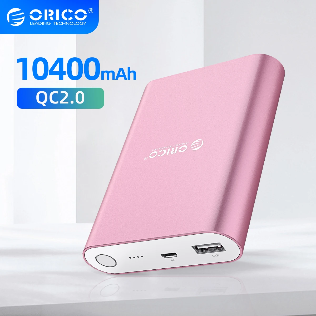 ORICO-cargador rápido Q1 QC2.0 de aluminio, 10400mAh, 5V2A / 9V1.8A/12V1.5A, portátil y Universal