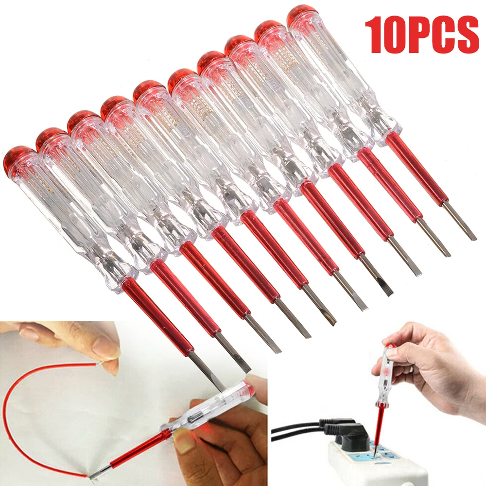 10pcs/set Electrical Tester Pen Circuit Tester Screw Driver 