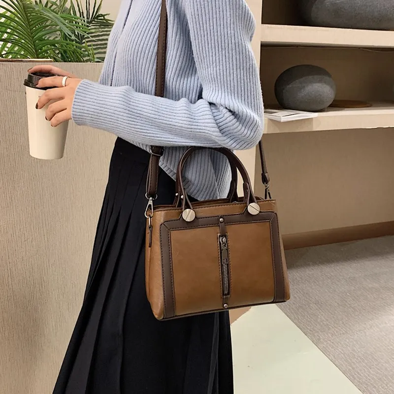 

Women Fashion Small Tote Bags Vintage Messenger Shoulder Bag 2020 Trend Female Pu Leather Top Handle Bag Simple Crossbody Bags