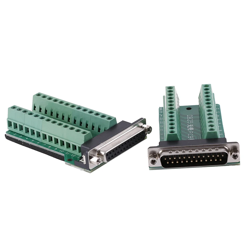 

DB25 D-SUB Female 25Pin Plug Breakout PCB Board 2 Row Terminals Connectors
