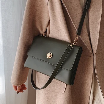 

Vintage Fashion Female Crossbody Bag 2019 New High Quality PU Leather Women's Designer Handbag Lock Shoulder Messenger Bag