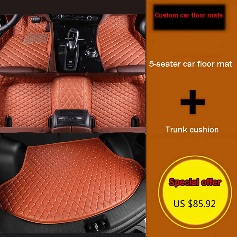 Custom car floor mat + trunk mat for Porsche All Models Cayman 911