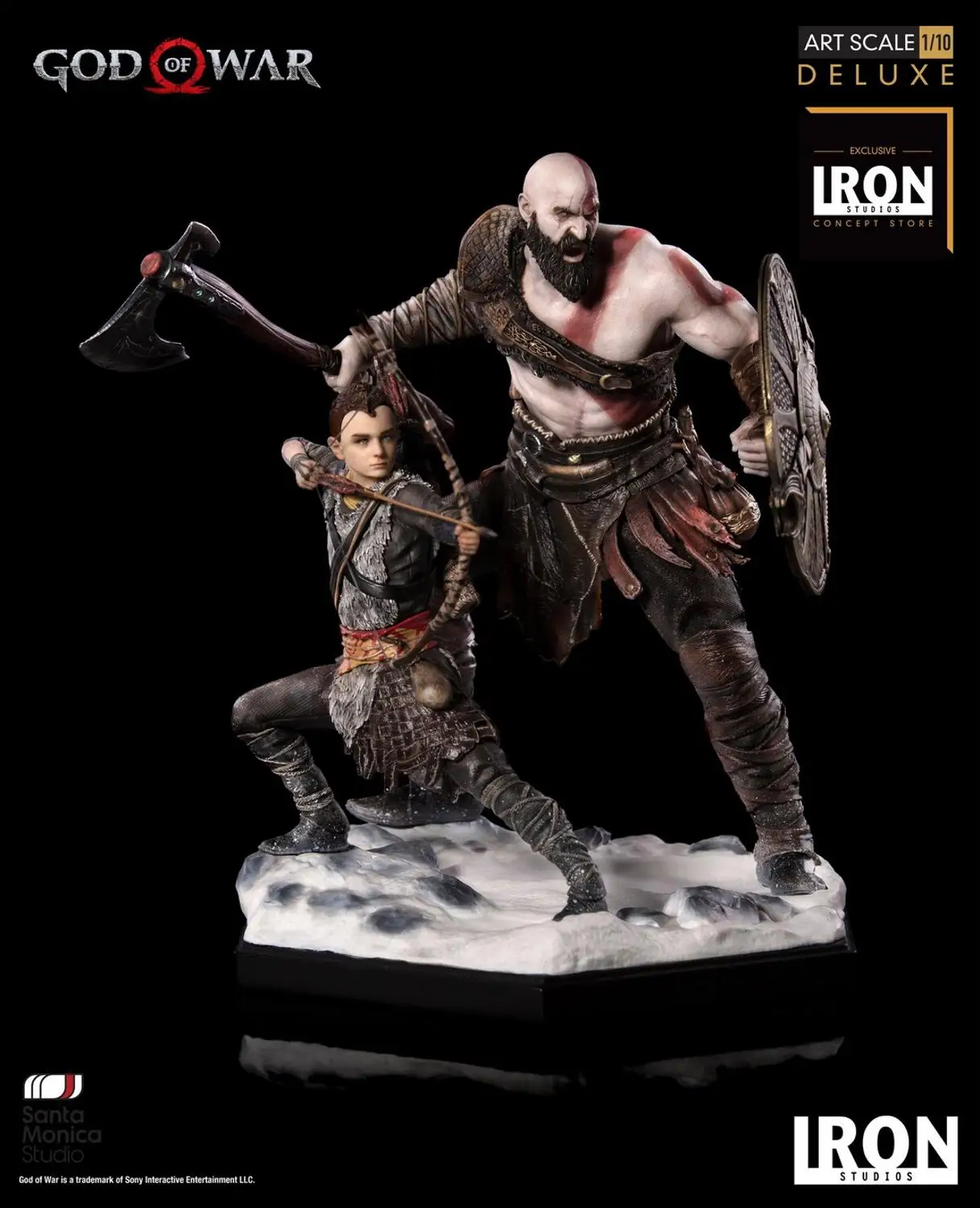 Iron Studio God of War 4 Кратос и атреус Роскошная художественная статуя 1/10