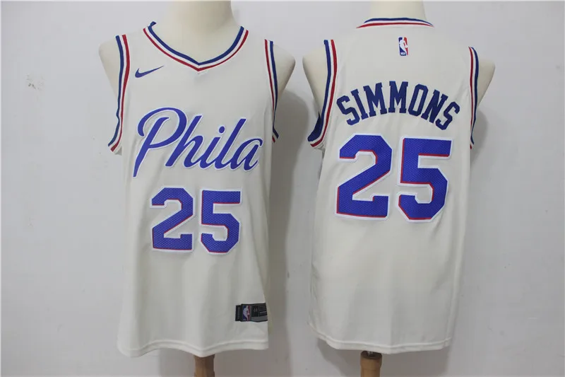 MEN /20 город издание Ститч Philadelphia для мужчин взрослых#25 Бен Симмонс#21 Joel Джерси embiid - Цвет: MEN