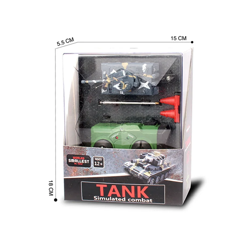 led light 4-CH 1:64 mini remote control tank RC car simulation combat tank model educational toy children gift 6