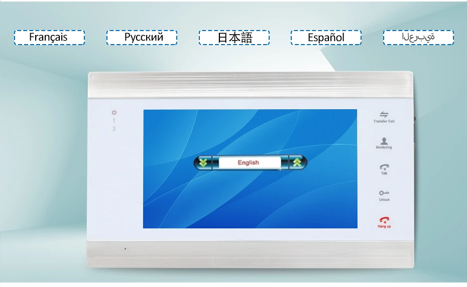 YSECU 7 дюймов 1200TVL видеодомофон, русская и английская панели, Поддержка встроенного источника питания, запись видеодомофона 16 Гб