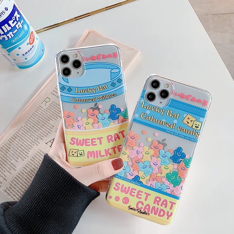 Забавный новогодний милый чехол для телефона с мышкой для iPhone X XR Xs Max 8 7 6 6s Plus 11 Pro Max Ультратонкий Мягкий ТПУ чехол