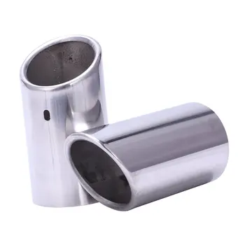 

2 x Stainless Steel Rear Chrome Exhaust Tail Tip Pipe For A4 B8 Q5