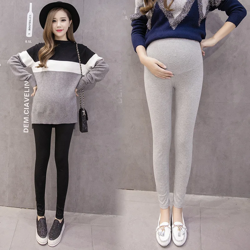 

Pregnant Women Spring And Autumn Modal Leggings Solid Color Trousers Pregnant Women Ultra Large Elastic Trousers Skinny Pants Th