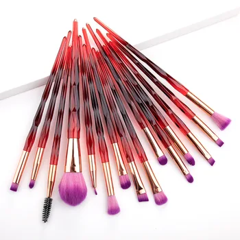 

15pcs Rainbow Makeup Brushes Tool Cosmetic Brush Set Rhinestone Powder Eyeshadow Concealer Facial Foundation Brush