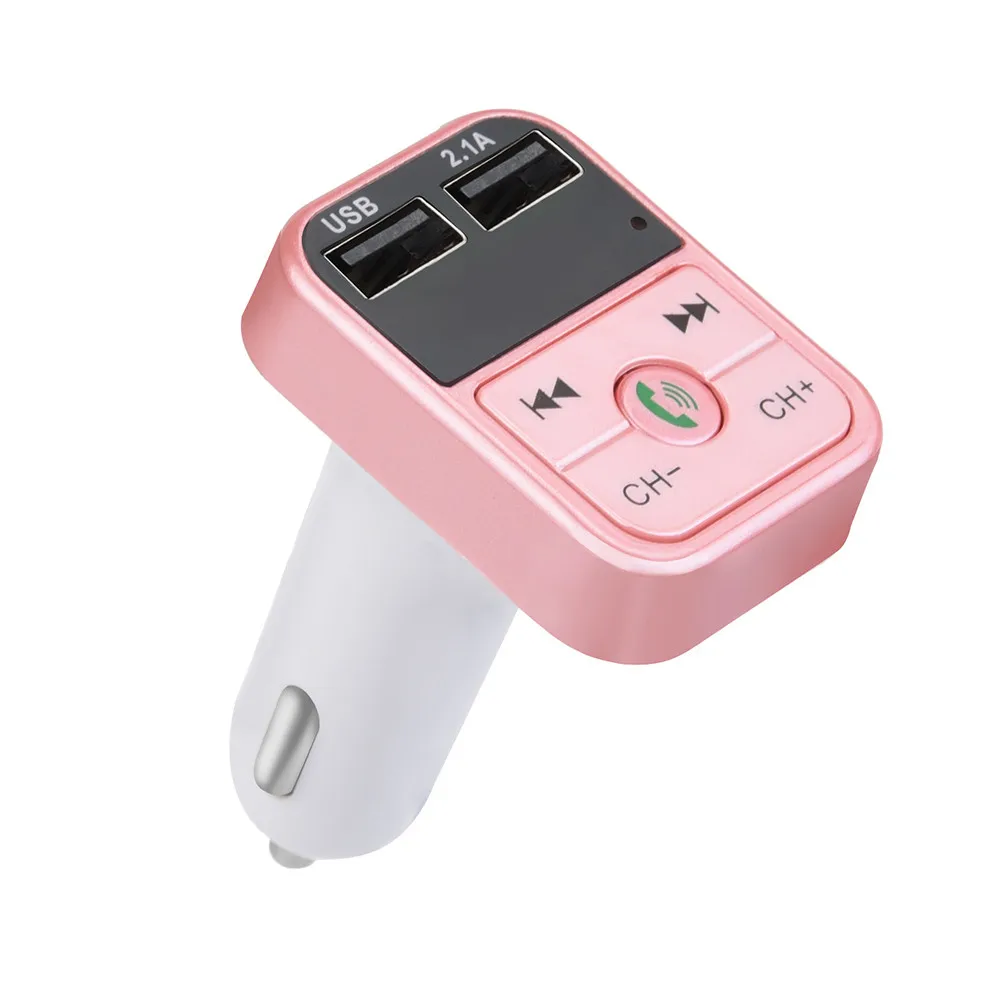Автомобильный Bluetooth 4,1, fm-передатчик, модулятор, комплект, громкая связь, беспроводной светодиодный MP3 плеер, 2 USB зарядного устройства, быстрое зарядное устройство с tf-картой# PY10 - Название цвета: Rose Gold