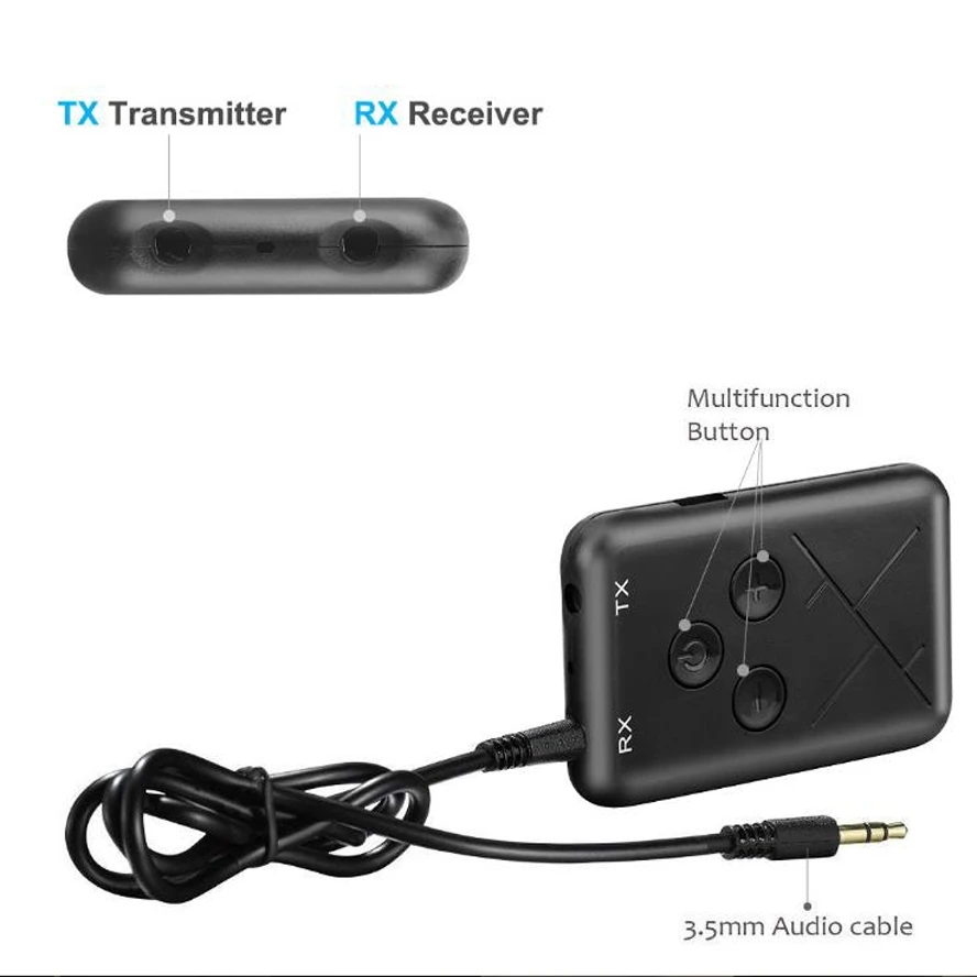 2 в 1 Bluetooth адаптер AUX аудио приемник передатчик Автомобильная Музыка прием громкой связи Мощный жизнь беспроводной конвертер