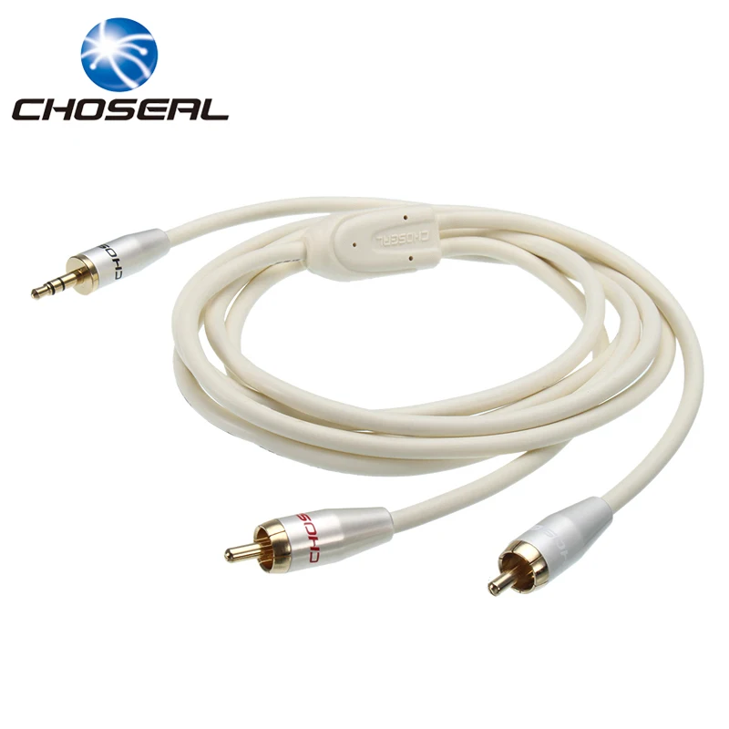 Choseal RCA кабель 3 5 мм разъем для 2RCA позолоченный мужской HIFI аудио щит Aux мобильного