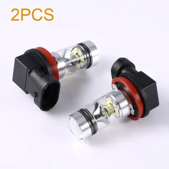 

New 2pcs/set H8 H9 H11 H16 6000K 1000lm 100W High Power LED Fog Light Bulbs High Brightness Universal Car External Light Bulbs