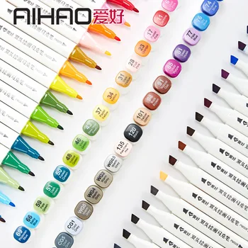 

Aihao Beginners Alcoholic Ink Double-headed Mark Hand-Painted Design Set Students Color Marker Package Set